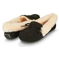 thumbnail image 1 of Floopi Womens Indoor/Outdoor Basic Memory Foam Moccasin Slipper W/Faux Fur Collar, 1 of 9
