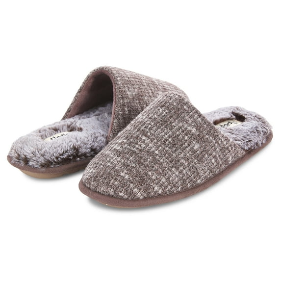 Floopi Womens Knit Scuff Indoor/Outdoor Memory Foam Slippers