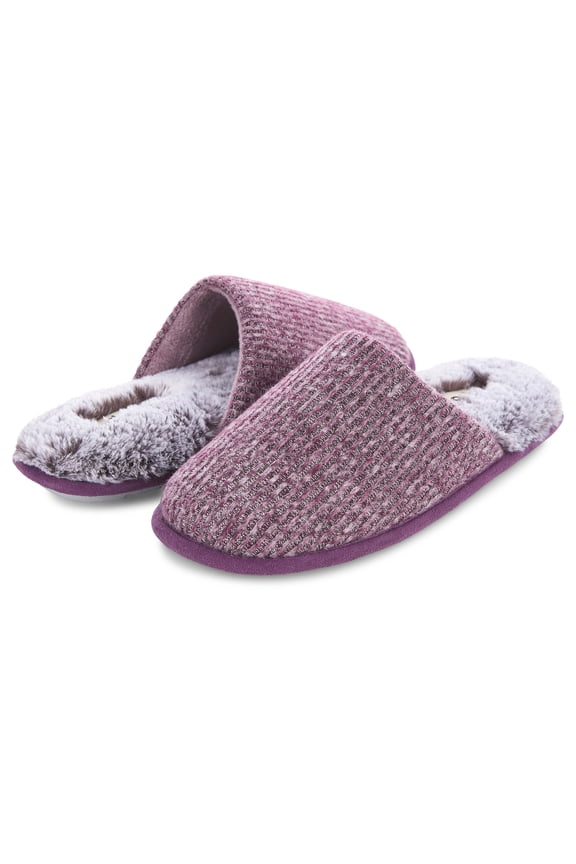 Womens Knit Scuff Indoor/Outdoor Memory Foam Slippers