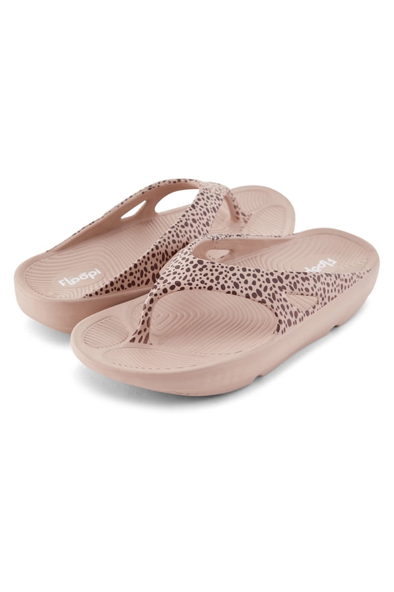 Womens Sandals LightWeight Thong Sandal for Women Ladies Sport Sandal with Arch Support, Waterproof Beach Flip Flops for Women(6, Leopard-539)