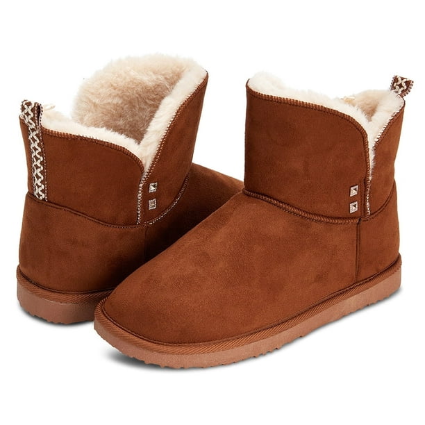 Floopi Womens Warm Winter Boots Ankle/Bootie Classic Vegan Suede