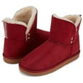 thumbnail image 1 of Floopi Womens Warm Winter Boots Ankle/Bootie Classic Vegan Suede Faux Fur Snow Boots (9, Burgundy-210), 1 of 5