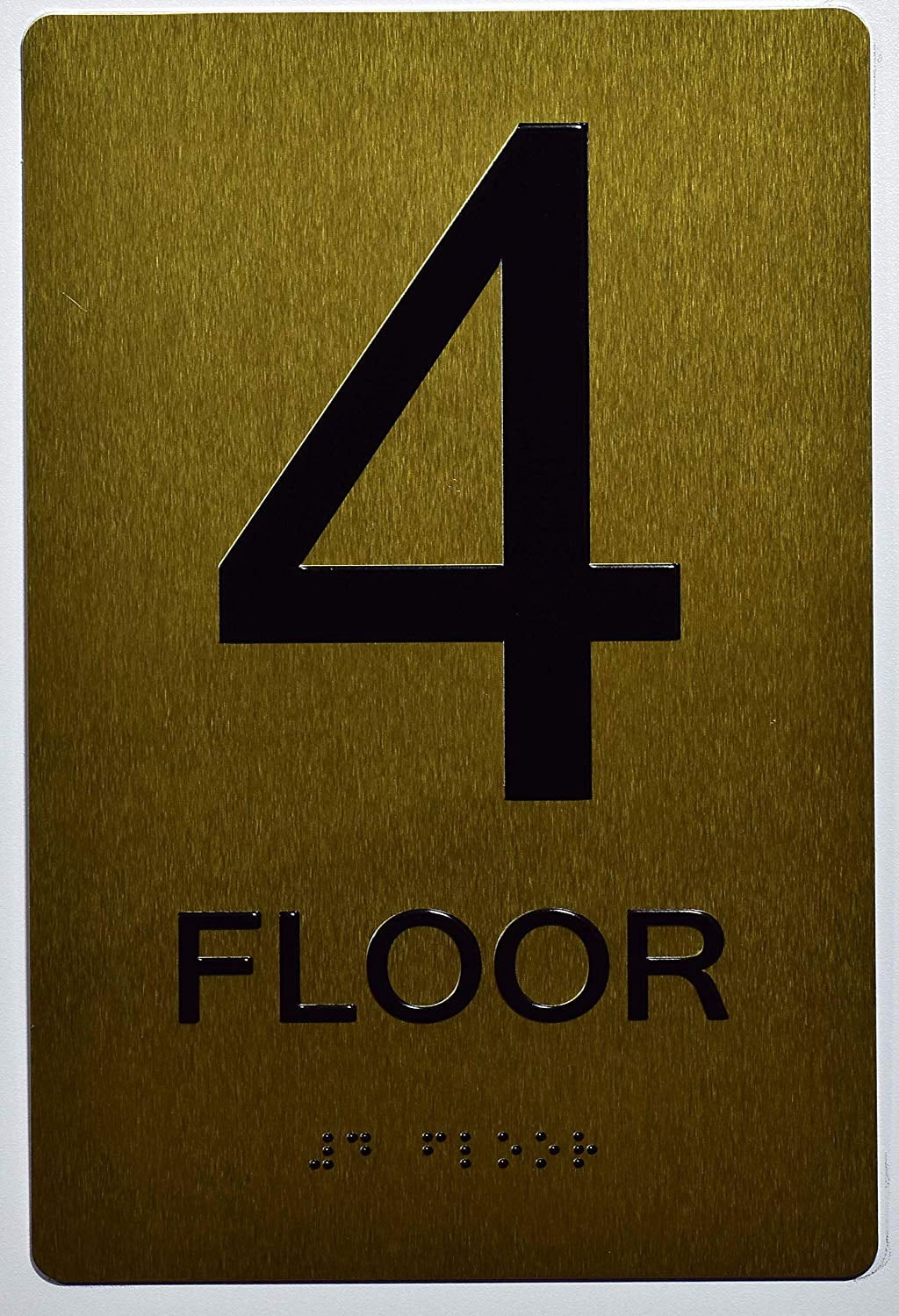 Floor 4 Sign- 4th Floor Sign- Gold(Aluminium, Gold/Black,Size 6X9) The ...