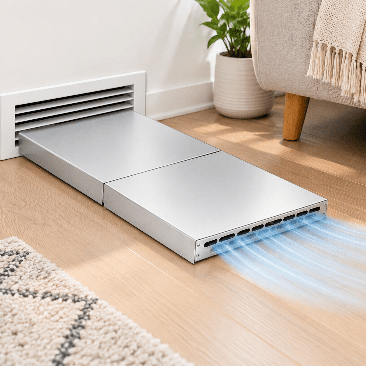 Floor Air Vent Extender for Under Furniture, Adjustable Aluminum Alloy ...