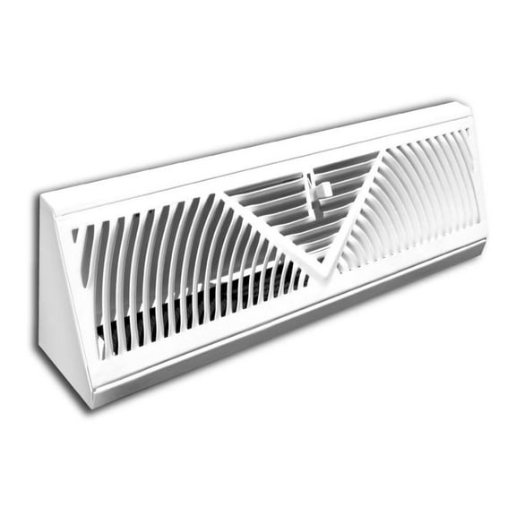 Floor Baseboard Register 18 Inch - White HVAC Diffuser - C118SW - Durable Steel Construction - Adjustable Airflow - Ideal for Baseboard Heating/Cooling Systems No Size White-Powder Coated