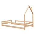 Floor Bed with Rails, Twin Size Montessori Bed with House Shape