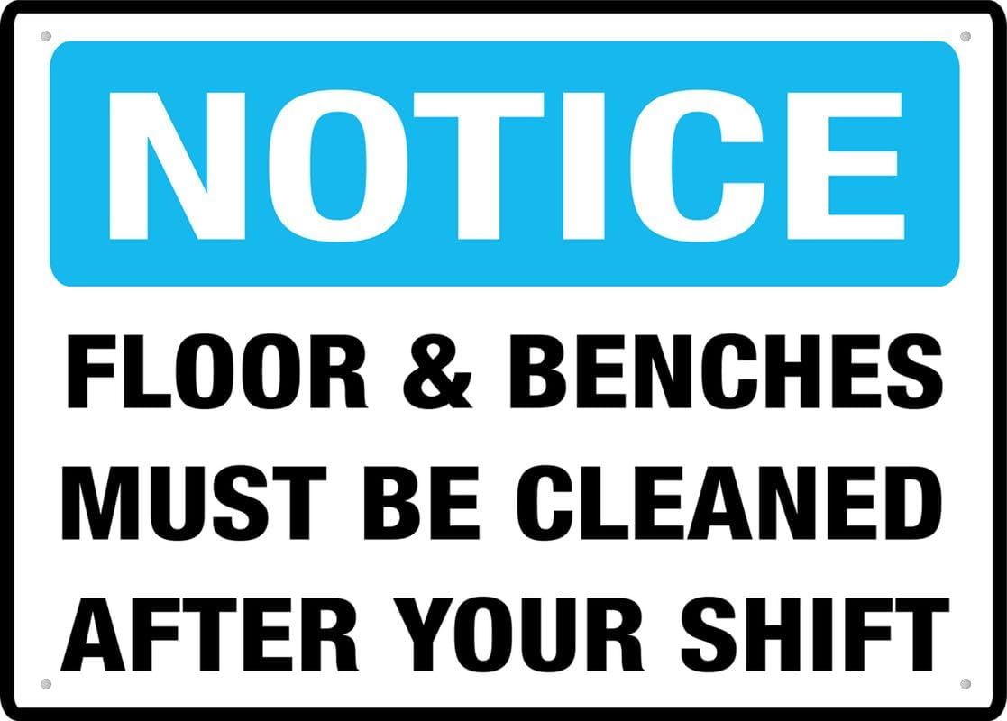 Floor Benches Must Be Cleaned After Your Shift For House Door Office ...