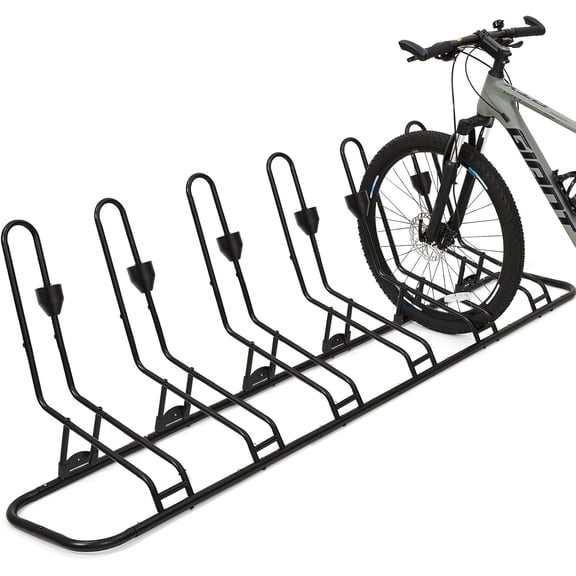 Floor Bike Rack for 6 Bikes, Safeguard Disc Brakes & Derailleurs Design, Waterproof Bicycle Stand Indoor/Outdoor/Garage Use, Fits 12"-29" Tires, Upgraded 0.63" Steel Tubes for Stability
