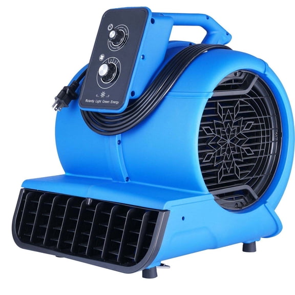 Floor Blower Air Mover, 1/2 HP 2600 CFM Dryer Fan - Portable Carpet Dryer with 4 Angles & Timer for Home, Commercial, Industrial Use - ETL Listed