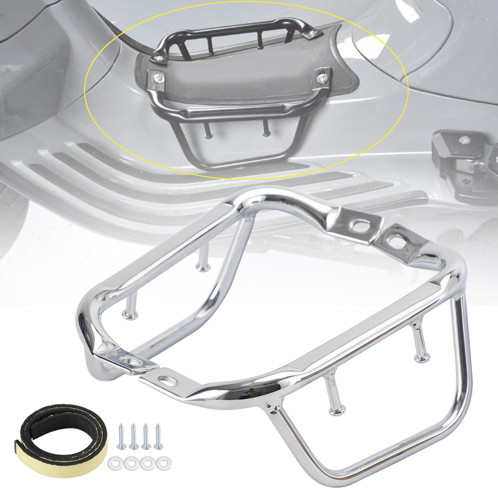 Floor Board Side Rack Carrier Chrome For Vespa Primavera Sprint 50 125 ...