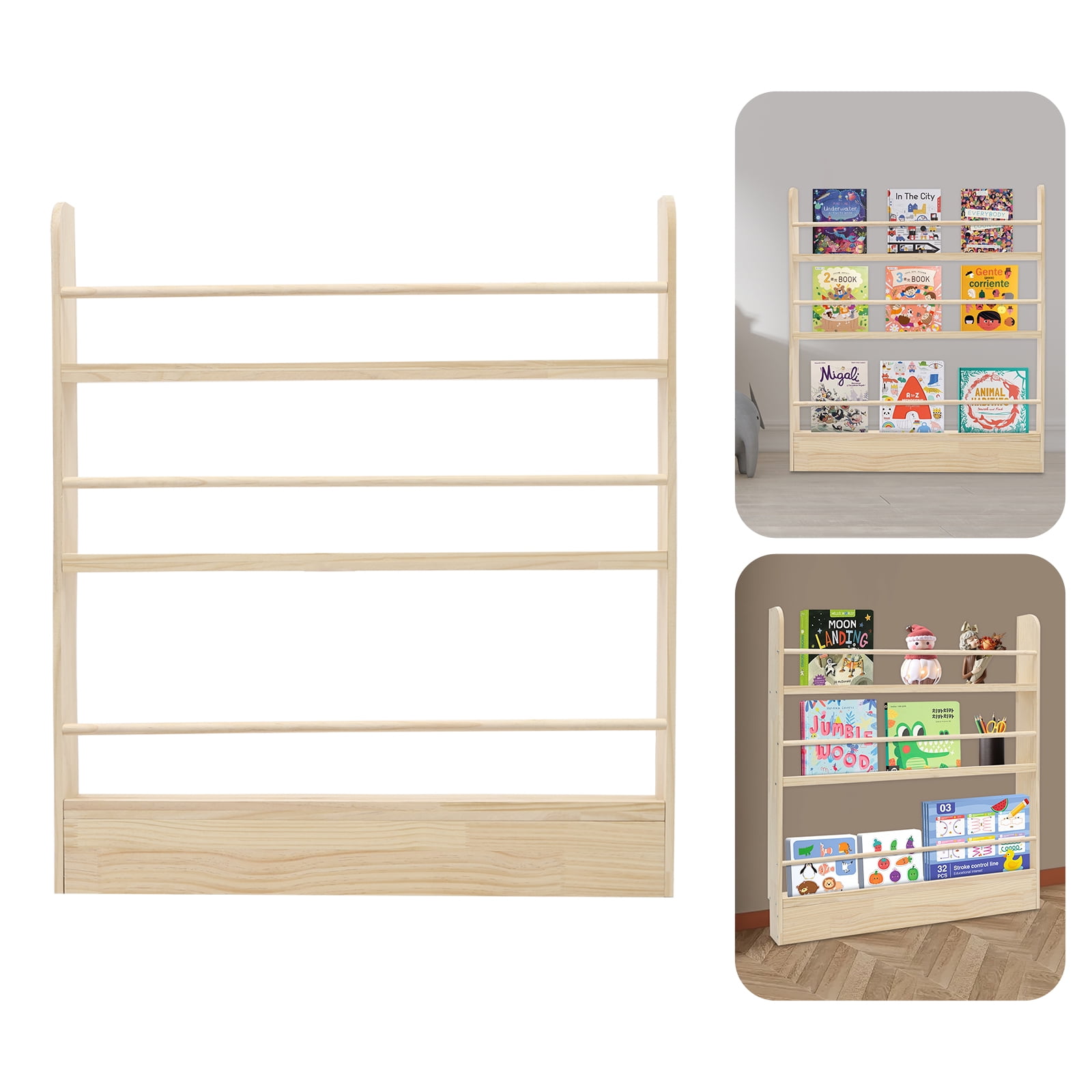 Floor Bookcases Display Racks, 3-Tier Bookshelf, Standing Book Shelf ...