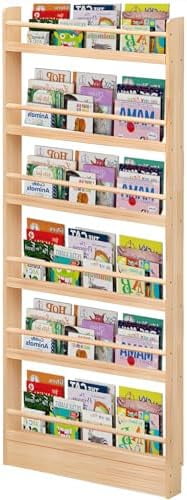 Floor Bookcases Display Racks Tall Thin 10cm Standing Wood Frame Behind ...