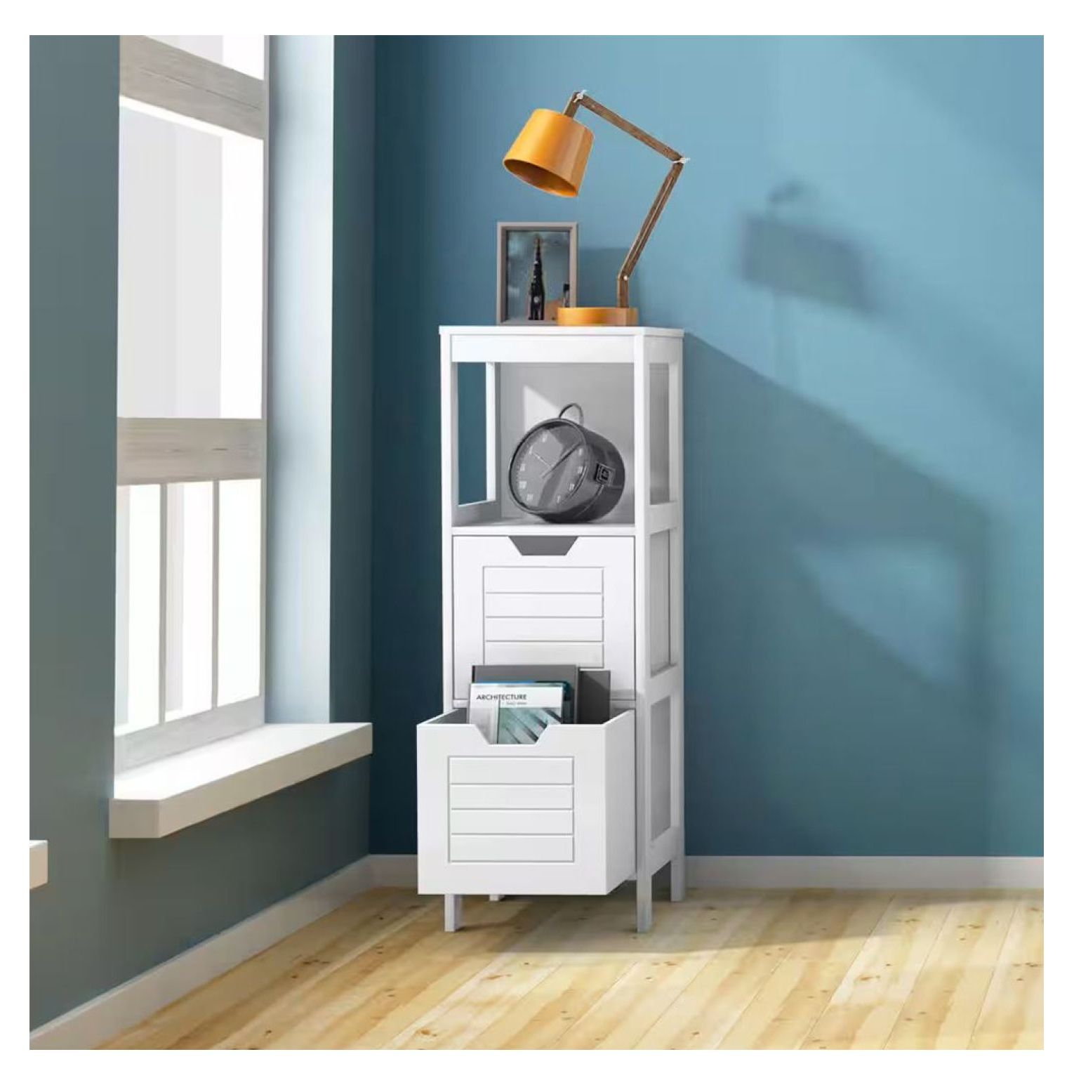 Floor Cabinet with Drawers, Bathroom Storage Organizer, Multifunction ...