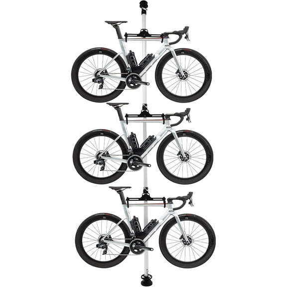 Floor to Ceiling 3 Bike Vertical Freestanding Hanger Parking Rack, Holds Up to 30kg, 360 Adjustable Bicycle Storage Rack for Storing Bicycles in Garages or Apartments
