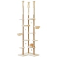 thumbnail image 1 of Floor to Ceiling Cat Tree, Tall Cat Tower Adjustable Height (88”-114”=223-290CM), 6-Tier Cat Climbing Tower with 18 Fully Sisal Scratching Posts,Beige, 1 of 9