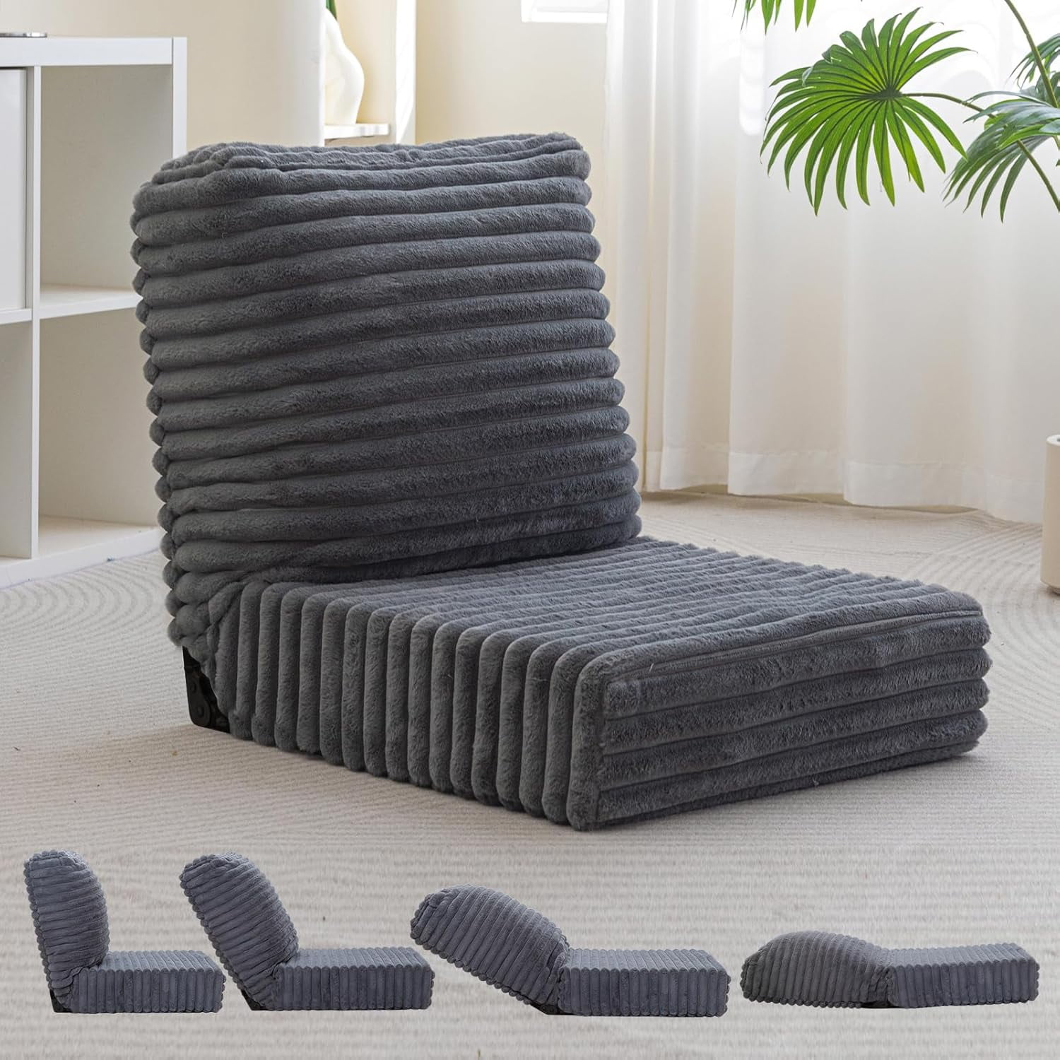 Floor Chair with Adjustable Back Support, Gaming Floor Chairs, Folding ...