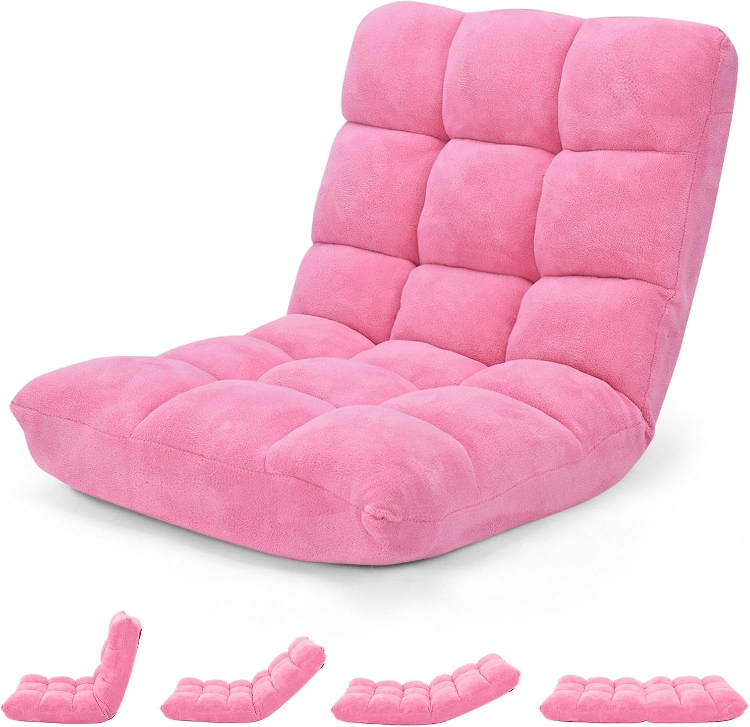 Floor Chair with Back Support, Floor Gaming Chairs w/ 14 Adjustable ...