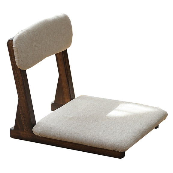 Floor Chair With Back Support, Wood Legless Tatami Chair, Accent Meditation Floor Seat, Japanese Floor Chair For Bay Window, Living Room, Bedroom