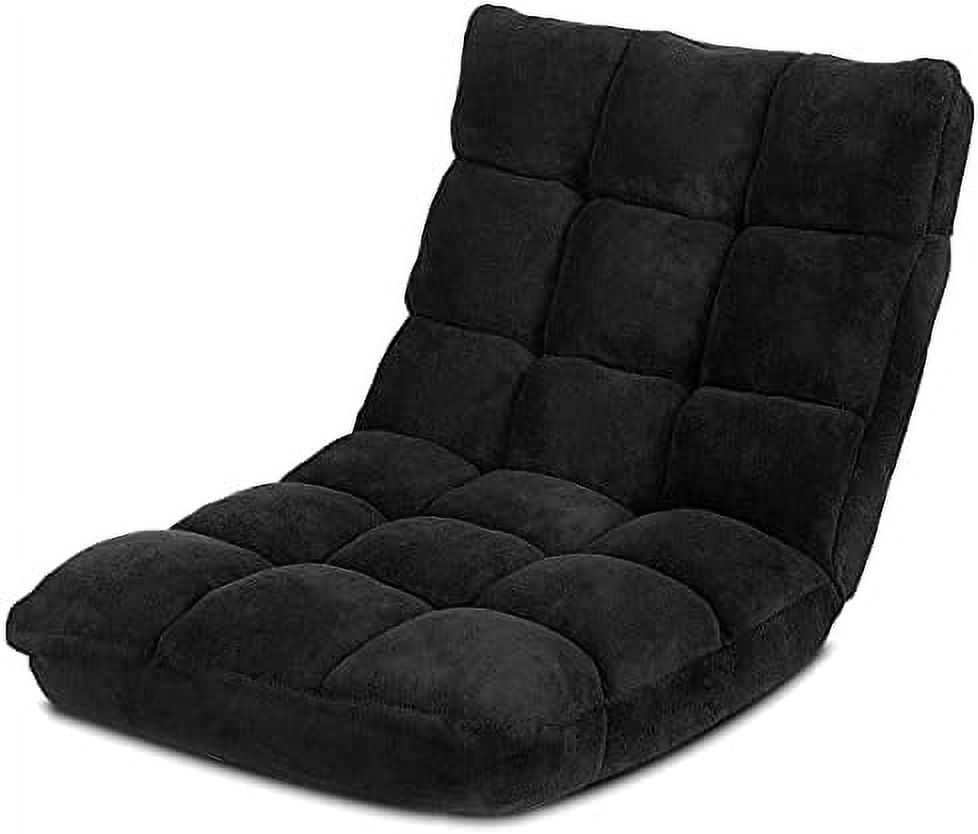 Floor Chair for Adults - Adjustable Backrest Coral Velvet 14 Positions ...