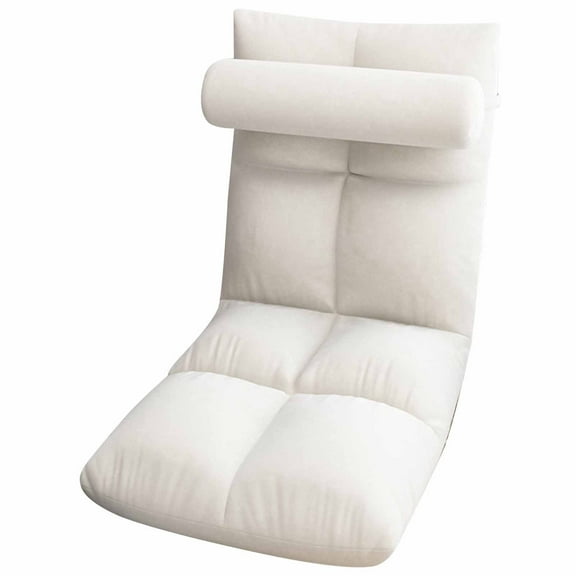 Floor Chair with Back, Indoor Chaise Lounge Folding Sleeper Bed, Couch Recliner, Adults Meditation Chair Perfect for Living Room, Bedroom (White)
