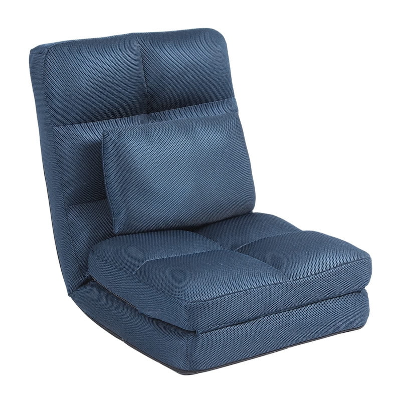 Floor Chair with Back Support for Adults Adjustable 14 Positions Video Game Chairs Foldable Floor Lounger with Pillow
