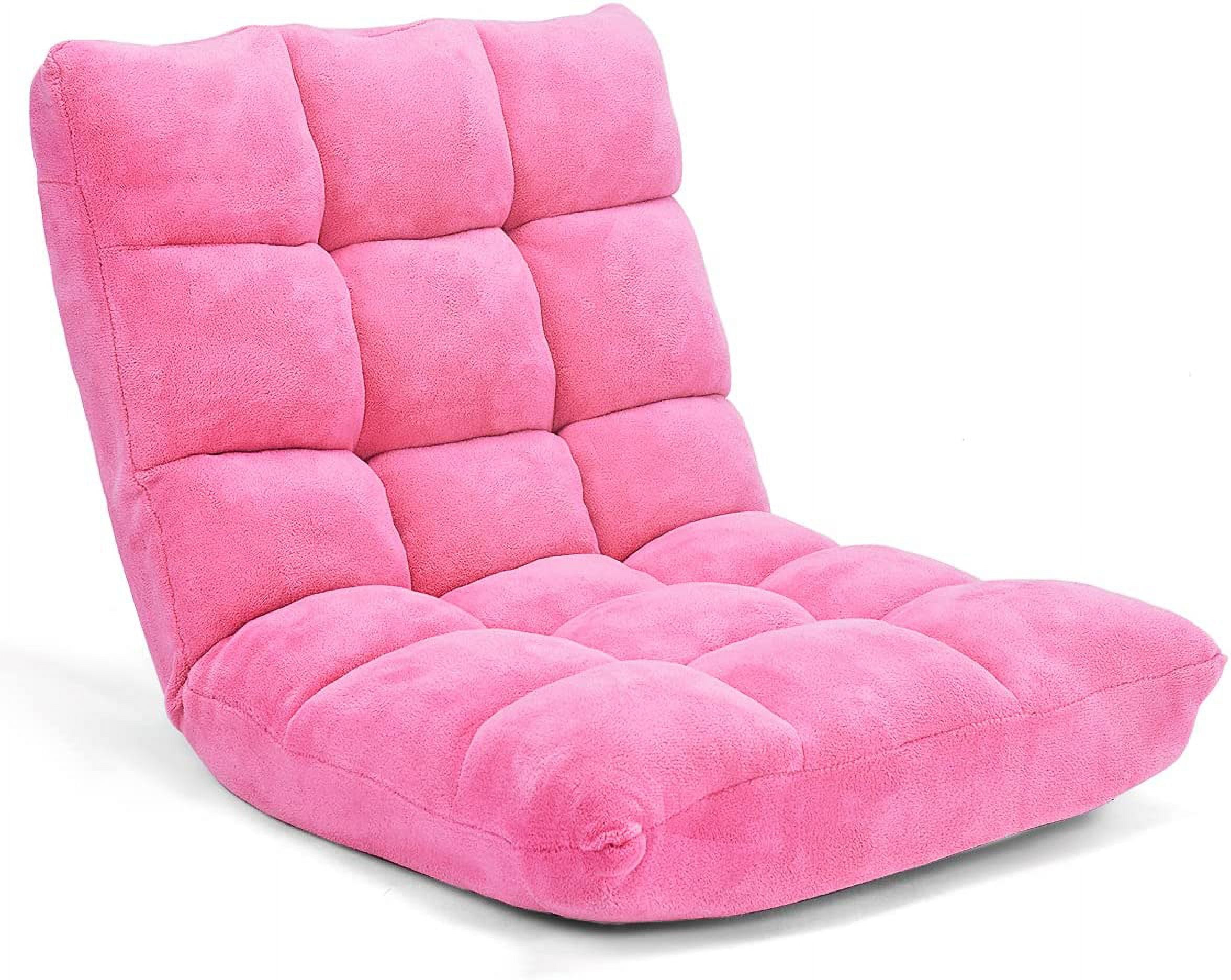 Floor Chairs Floor Gaming Chair with Back Support Coral Velvet 14 ...