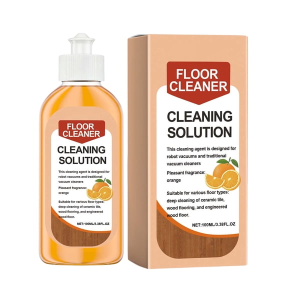 Floor Cleaner Cleaning Solution Liquid for Robot Vacuum and Traditional Vacuum Cleaners Suitable for Multiple Floor Types 100ML Bottle
