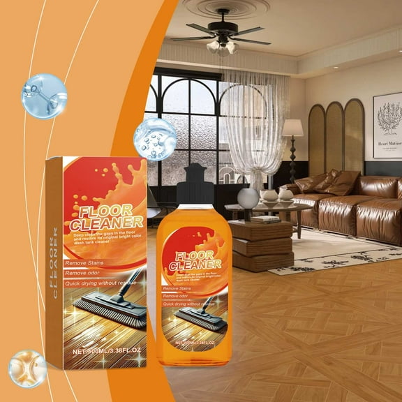 Floor Cleaner, Deep Cleaning Mop Solution, Hardwood Tile Cleaner, Fast-drying, Stain Removal, Gloss Maintenance, Gentle Formula, Multi-floor Compatible