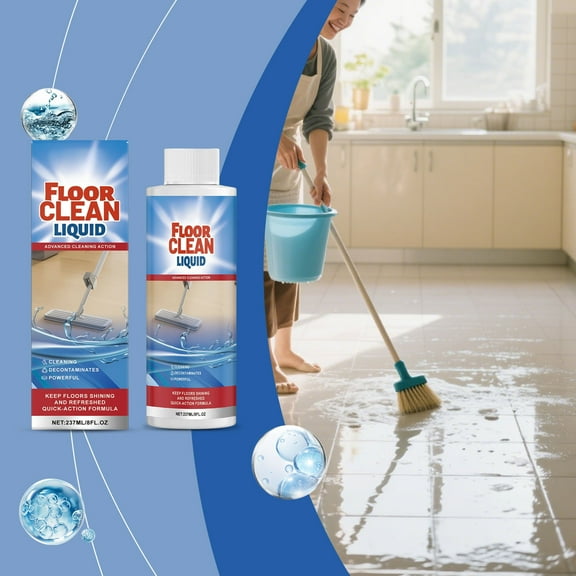 Floor Cleaner Liquid, Deep Cleaning Mop Solution for Hardwood & Tile Floors, Quick-Action Decontaminating Formula, 237ml