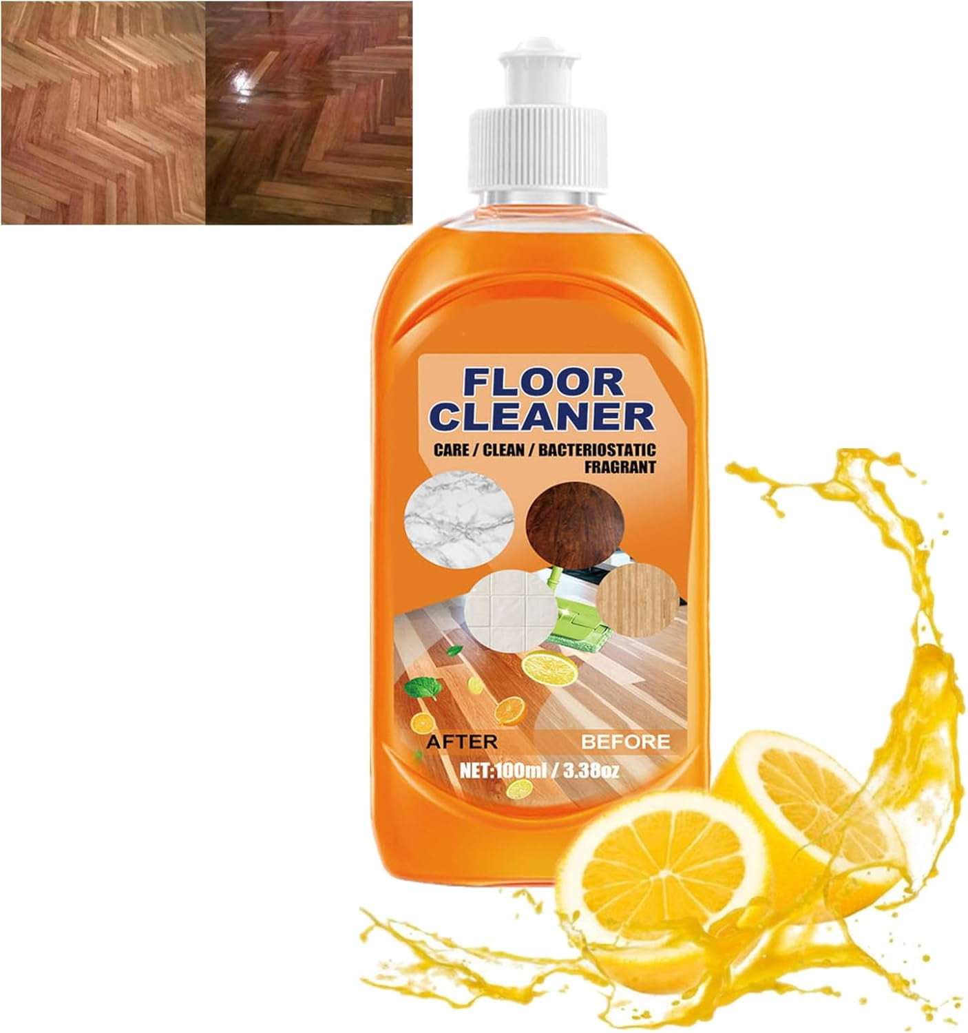 Floor Cleaner - Powerful Decontamination Floor Cleaner, Orange Floor ...