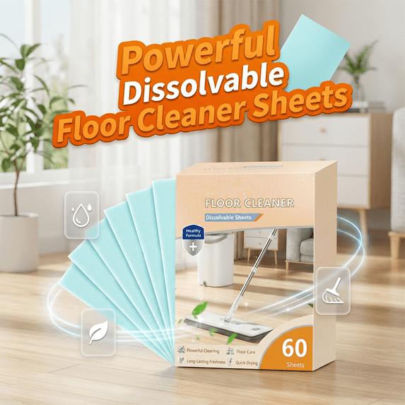 Floor Cleaner Sheets, Dissolvable Multi-Surface Cleaning Tablets, 60 Count