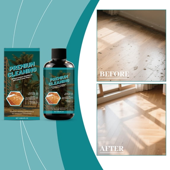 Floor Cleaner Solution, Stains and Grease Remover, Quick Dry Floor Cleaner, Multi-Surface Floor Maintenance, Non-Streak Cleaning, Wood Tile Laminate Cleaner, 120ml Floor Care