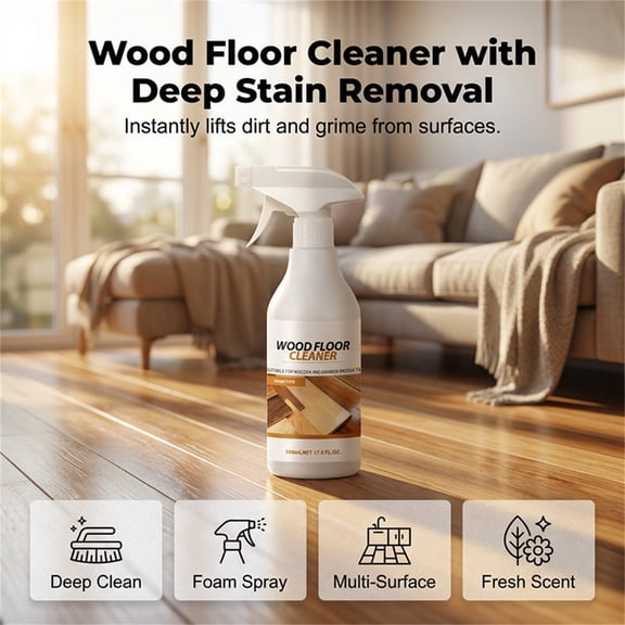 Floor Cleaner and Stain Remover Concentrated Formula 500ml Safe for Hardwood Tile Laminate Surfaces Long-Lasting Dirt and Grime Cleaning Agent for Home and Kitchen Use