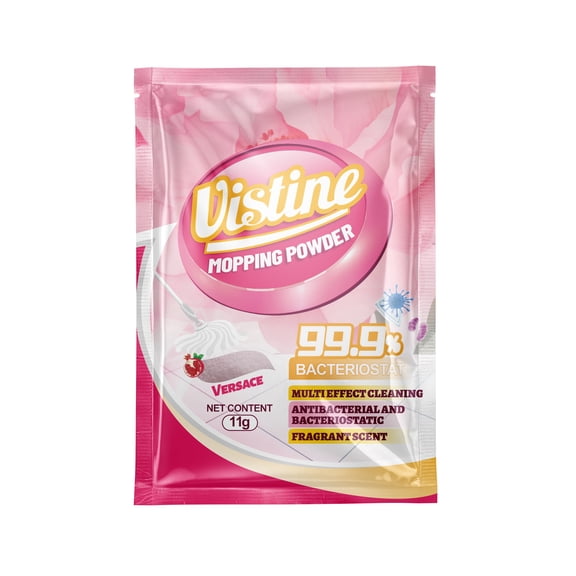 VISTINE Floor Cleaning Powder, Enzyme-Powered Multi-Effect Formula Streak-Free for All Hard Floors Works with Any Mop, Plant-Based, Lemon Zest