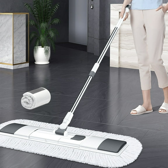 Floor Cleaning Mop, 360 Rotation Wall Washing Mop with Microfiber Pad, Non-Slip PVC Flat Mop for Laminate Hardwood Tile Ceramic Floors Machine Washable