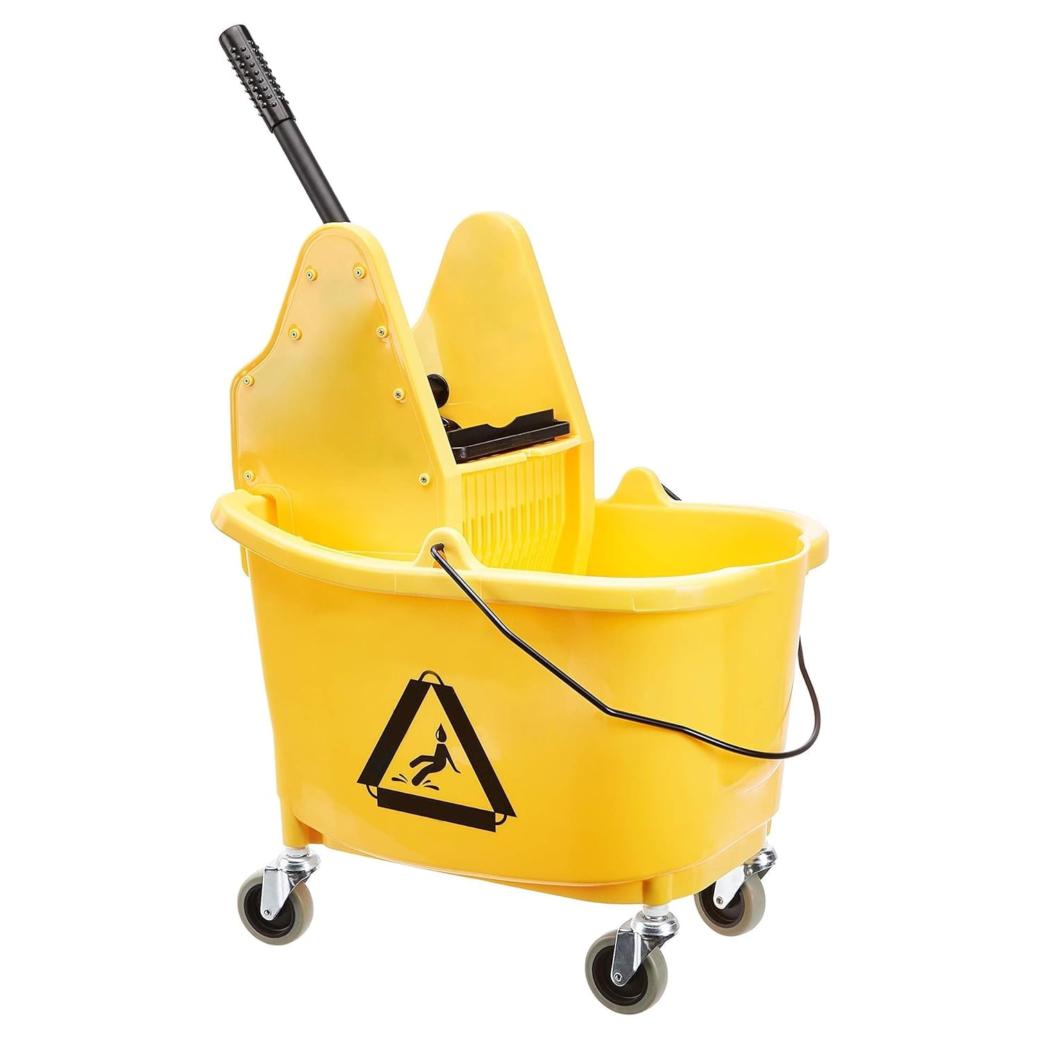 Floor Cleaning Rectangular Mop Bucket with Sturdy Down Press Wringer ...