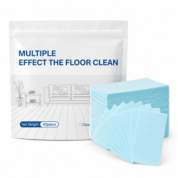Floor Cleaning Sheets, 60 Count Concentrated Mop Cleaner Sheets for Hardwood Tile Laminate Vinyl Floors, Blue