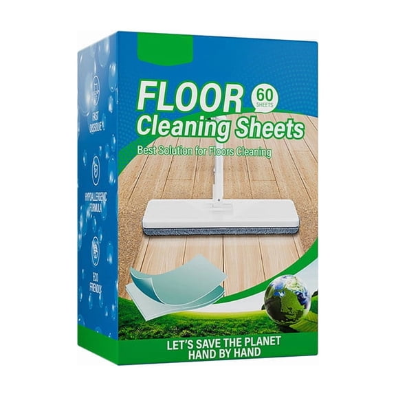 Floor Cleaning Sheets 60 Count, Concentrated Multipurpose Dissolving Tablets for Wood Tile Vinyl Laminate Floors, Pet Safe No Streak