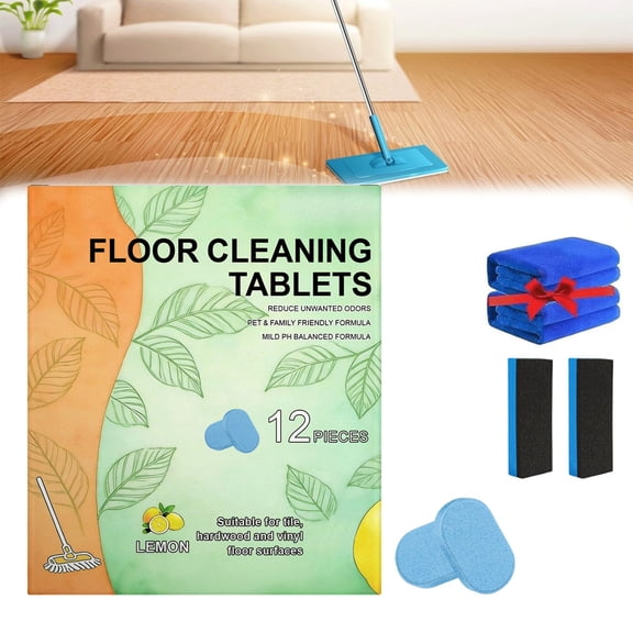 Floor Cleaning Solution Tablet, Effervescent Cleaning Tablets, Deep Cleans For Multiple Hard Floors, Cleaner Lemon Scent