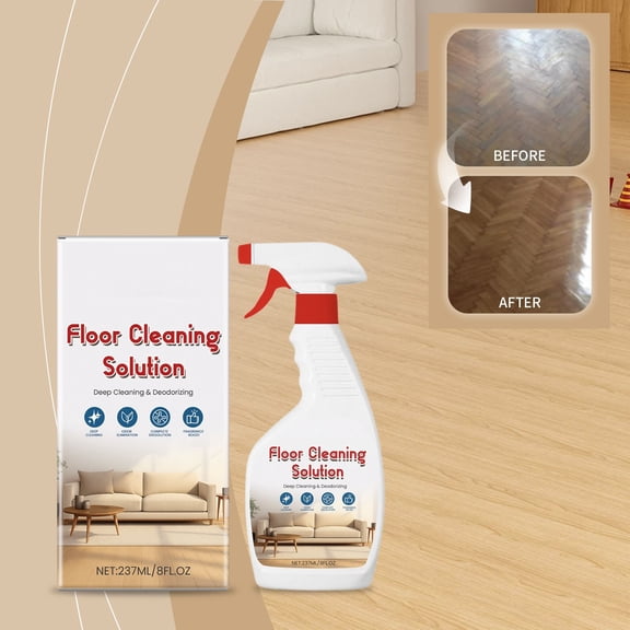 Floor Cleaning Solution for Wood, Tile, and Stone – Stain Removal, for Pets and Kids, Concentrated Formula for Mops and Robots