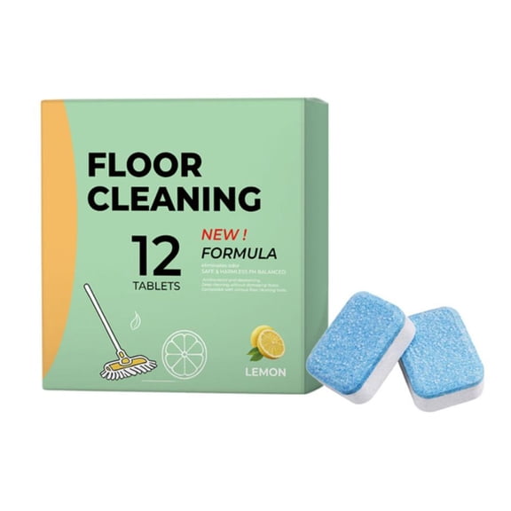 Blarkrus Floor Cleaning Tablets 12, Removes Dirt and Odors with Fresh Scent, for Tile Floor Cleaning Setup and Daily Use, Multicolor, 1set