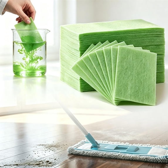 Floor Cleaning Tablets, Concentrated Soluble Dry Cleaning Sheets Multi-Effect Portable Mopping Solution for Home Tiles Hardwood Marble