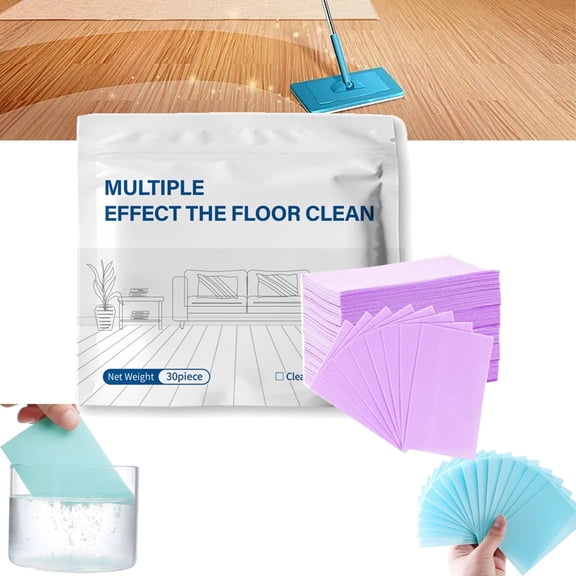 Floor Cleaning Tablets for Mopping Hardwood and Tile, Water Soluble Cleaner Sheets 30 or 60 Count