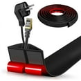 thumbnail image 1 of Floor Cord Cover Cable Cavity Self Adhesive Cord Hider Floor 10FT Floor Cable Management Power Cord Protector Black, 1 of 8