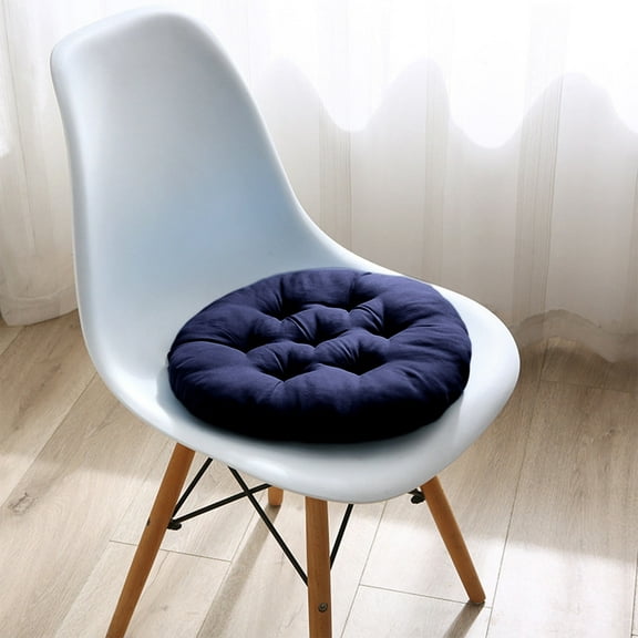 Floor Cushion Seat Pillow, Polyester, Navy Blue, Tufted Design, Versatile Indoor Outdoor Use, Yoga Mat , Home Decor Accent, Topliu