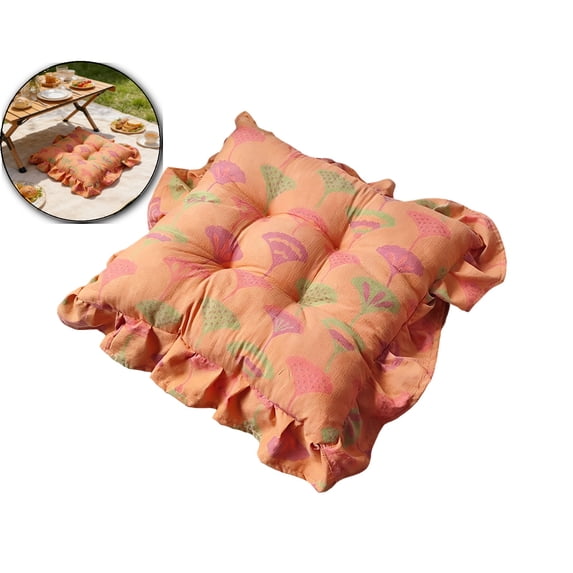Floor Cushion with 4-Point Support – 15.7" Round Ottoman Pillow for Chair, Office, Outdoor & Floor Seating – Seat Pad with Carry Strap