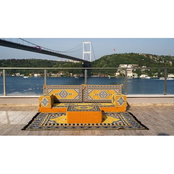 Floor Cushions Sofa, Arabic Majlis Seating Set, Yellow Modular Sofa, Turkish Sofa Set, Sleeper Sofa Bed, Arabic Floor Seating, Full Size Futon, Couch Bed