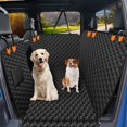 thumbnail image 1 of Floor Dog Hammock for Truck with Flip Up Rear Seats, Waterproof Dog Back Seat Cover with Mesh Window Heavy Duty Back Seat Cover for Dogs, Compatible with F150, Chevy Silverado & RAM, Orange, 1 of 16