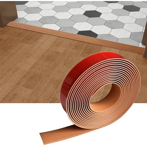 Floor/Door Flat Transition Strip & Self Adhesive Vinyl Edge Trim - Laminate Gap Covering Joining Strip