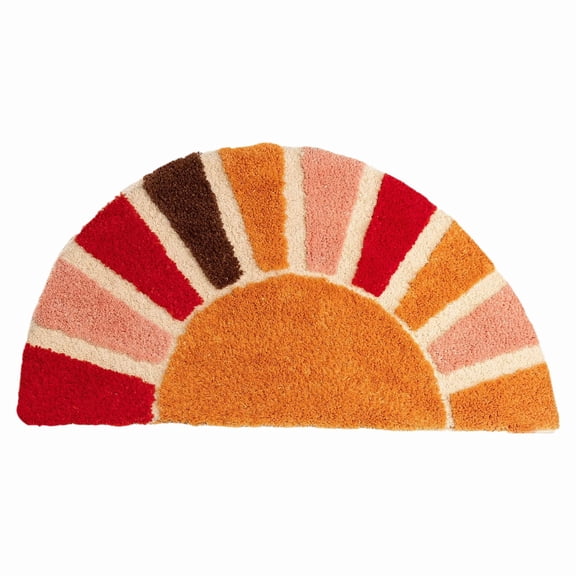 Floor Door Mat Non Slip Sun Flower Design Rectangular Plush Washable Style Funny Half Circle Bathroom Rug Carpet Home Decor Home
